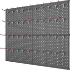 WALMANN 12"x16" Metal Pegboard Panels and Hooks for Garage, Tool Storage Pegboard with Hook - Compatible with 1/8" & 1/4" Hoo