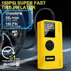7-in-1 Car Jump Starter with Air Compressor, 3000A Portable 12V Power Pack, 150PSI Digital Tire Inflator for 9L Gas/7L