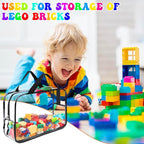 8 Packs Large Toy Storage Bags, Reusable Clear PVC Board Game Storage, Toy Storage Organizer Bags with Zipper for Building Bl
