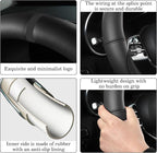 All Black Car Steering Wheel Cover, Nappa Leather, Bottom Color Blocking, Universal 14.5-15 Inch Leather Anti-Slip Breathable