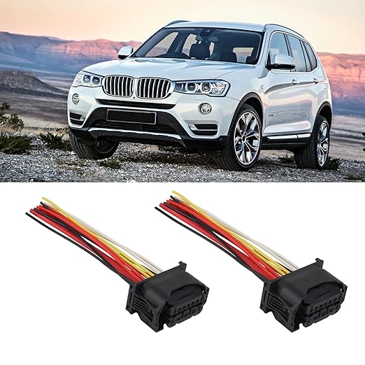 MUNIK 2PCS Headlight Cable Repair Kit Headlight Plug for BMW 5 6 7 Series 528i 535i 640i 650i 730i 740i Replace# 6925638DX 61