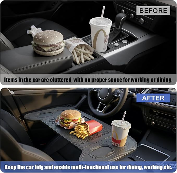 GearUp Car Table Tray for Eating Foldable Car Food Tray Multipurpose Car Desk for Laptop, Eating Food, Writing