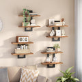 HOOBRO Floating Shelves, 15 Inch Wall Shelf Set of 4, Wall Mounted Storage Shelves 2-Tier, Hanging Bathroom Shelves, for Livi