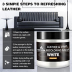 Leather Recoloring Balm - White Leather Repair Kit for Furniture, Dye, Recolor, Renew, Repair & Restore Aged, Faded, Cracked,