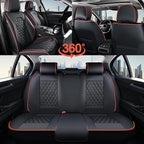 Coverado Full Set Car Seat Covers, Luxury Faux Leather Waterproof Seat Covers, 5-Seat Universal Fit, Front & Back Car Seat Pr
