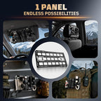 ONETIGRIS Rigid Car Sun Visor Organizer, Fiberglass MOLLE Visor Panel (2 Pack) – Tactical Overhead EDC Storage for Truck, SUV, Jeep & Emergency Gear