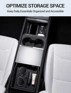 Motrobe 4PCS 2026 Center Console Organizer Tray for Tesla Model Y Juniper (Only Premium & Performance 2025/2026) Model 3 Highland (Standard, Premium & Performance 2024/25/26) Accessories