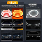 Nilight 70-Inch LED Hood Strip, White Dynamic Startup DRL Sequential Amber Turn Signal, Waterproof for Cars, SUVs & Trucks