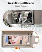 Sun Visor Vanity Mirror Cover Fit for Mercedes-Benz GLE GLC C E S Class 2012-2020 Replace A1668100110 A1668100210 A2058107104, Left Front Makeup Mirror Cap, Beige