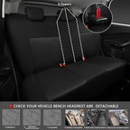 CAR PASS Universal 13PCS 3D Air Mesh Car Seat Covers -100% Breathable Seat Covers Full Sets Steering Wheel and Belt Cover Airbag and Rear Split Bench Compatible for Automotive SUV Truck (Pure Black)