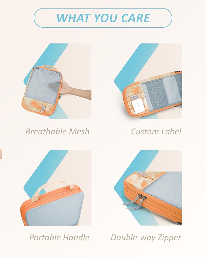BAGSMART 6 Set /4 Set/2 Set Compression Packing Cubes for Travel, Lightweight Luggage Organizer Bags, Durable Space Saver Bag