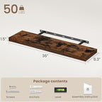 Vivelove Floating Shelves for Wall Mounted, 36 Inches Long Shelves, Display Shelf for Bathroom Living Room Kitchen Bedroom Of