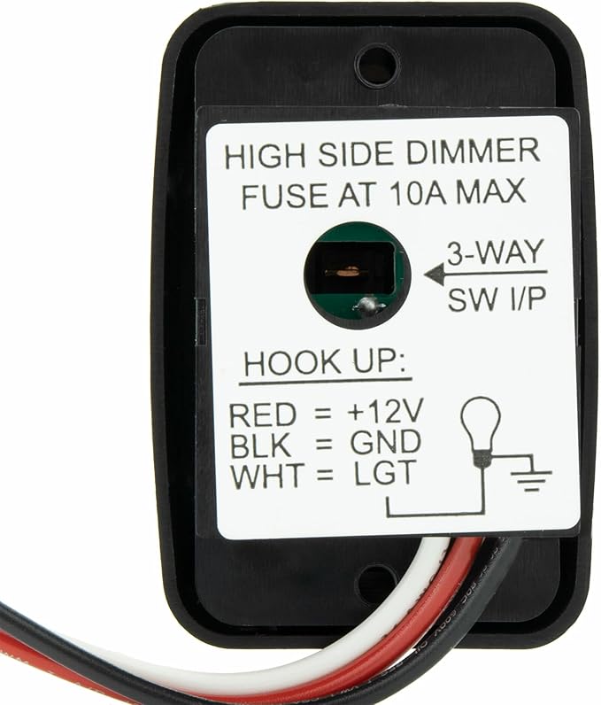 12 Volt DC Dimmer Switch for LED, Halogen, Incandescent - RV, Auto, Truck, Marine, and Strip Lighting (Slider, Black)