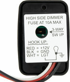 12 Volt DC Dimmer Switch for LED, Halogen, Incandescent - RV, Auto, Truck, Marine, and Strip Lighting (Slider, Black)