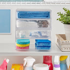 STORi Chloe Space-Saving Clear Drawer Organizer (4 Wide Drawers) Sort Office, Kitchen, Beauty Supplies, Makeup, Pens, Jewelry