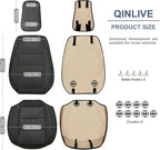 2 Pack Ventilated Cooling Car Seat Covers for Summer, 3D Air Mesh Breathable Leather Front Seat Protectors with Storage Pocke
