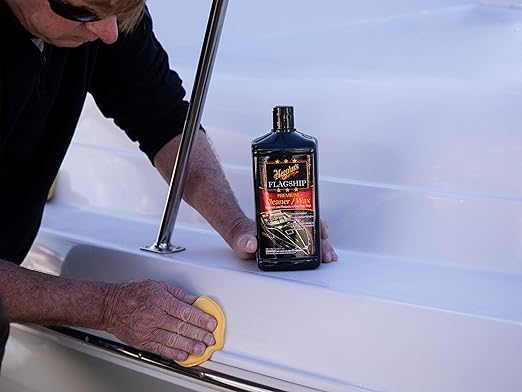 Meguiar's Flagship Premium Cleaner Wax M6132, Pro-Grade Boat and RV Cleaner Wax for Fiberglass and Gel Coats, Removes Defects, Boosts Gloss, and Applies Long-Lasting Protection in One Step, 32 Oz
