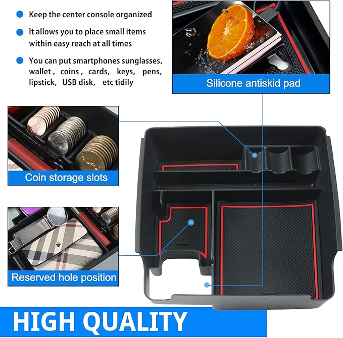 SHAOHAO for 2025 2026 Nissan Frontier Center Console Organizer Tray 2022-2025 2026 Nissan Frontier (S/SV/Pro-X/Pro-4X/SL) Console Tray Frontier 2023 2024 2025 2026 Accessories Armrest Box Organizer