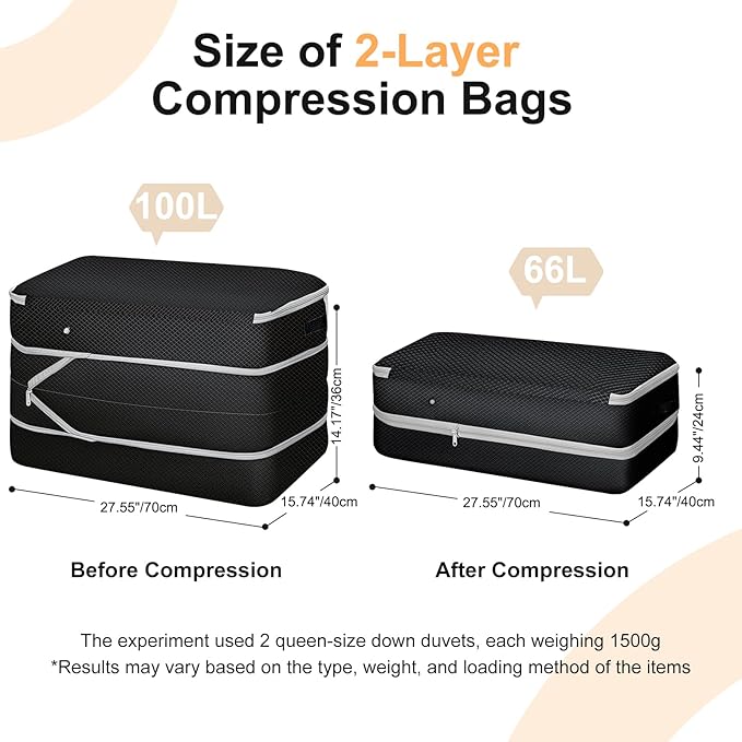 Comforter Storage Bag - Large Capacity Bedding Storage Bags Ultra Space Saving Self Compression Organizer, Washable Compressi