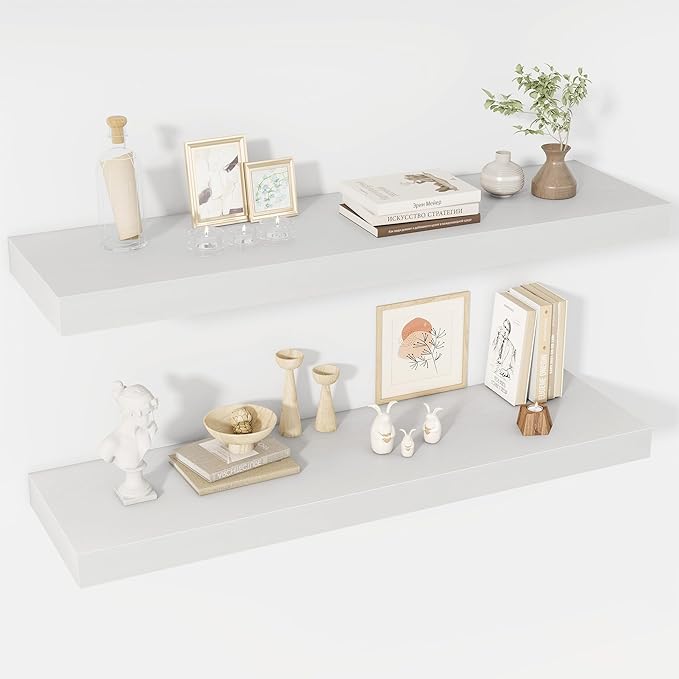 40 Inch Floating Shelves, 12" Deep Floating Shelf Wall Mounted, 40" Wall Shelves, Rustic Deep Bookshelf, Extra Deeper & Thick