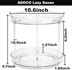 2 Tier Lazy Susan, 10.6 Inch Clear Makeup & Skincare Organizer, Bathroom Countertop Perfume Organizer