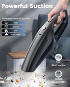 Handheld Vacuum Cordless, Car Vacuums Powerful with Rechargeable Battery, Portable Hand Held Vacuum Cordless with Washable HE