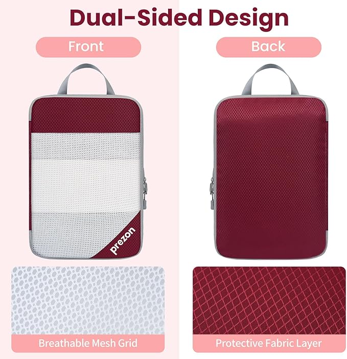 Compression Packing Cubes for Travel, Lightweight Vacation Travel Essentials, Travel Accessories for Suitcase Organizer Bags 