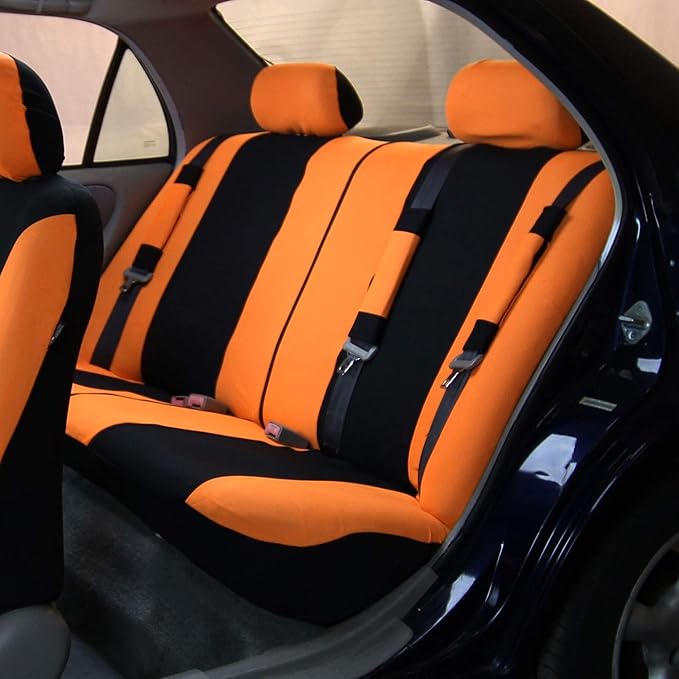 FH Group Light & Breezy Cloth Car Seat Covers, 7 Seater Three Row Set- Airbag & Split Ready -Universal for Cars Trucks and SU