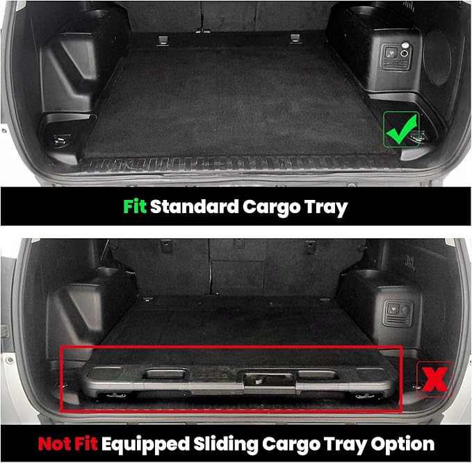 LASFIT Cargo Mat for Toyota 4Runner 2010-2024 (Only Fit 5-Seats) Back Seat Protector for 5th gen 4Runner Seater Accessories (Fit W/O Sliding Cargo Tray, Rear Backrest Mats+Rear Trunk Mat)