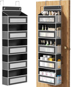 Over The Door Organizer with 5 Large Pockets, Over the Door Storage 10 Side Pockets 44 lb Load Behind Door Storage, Door Orga