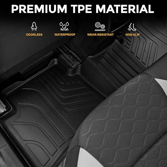 Floor Mats for Toyota Corolla 2020-2026, All Weather Floor Mats Trunk Cargo Liner and Door Sill Guards Accessories, Full Coverage Set (Fit Sedan Models)