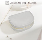 ProCase Travel Size Jewelry Box, Medium Portable Seashell-Shaped Jewelry Case, 2 Layer Mini Jewelry Organizer in PU Leather f