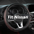 West Llama Flat Bottom Car Steering Wheel Cover for Nissan,D Shaped Steering Wheel Cover for Rogue,Altima,Kicks (Diamond Quil