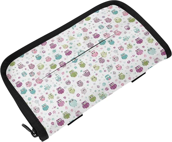 Car Tissue Holder Car Visor Organizer Tissue Box Holder for Car Sun Visor Organizer with Car Vehicle Accessories Essentials Interior for Women Men Kawaii Owls and Flowers