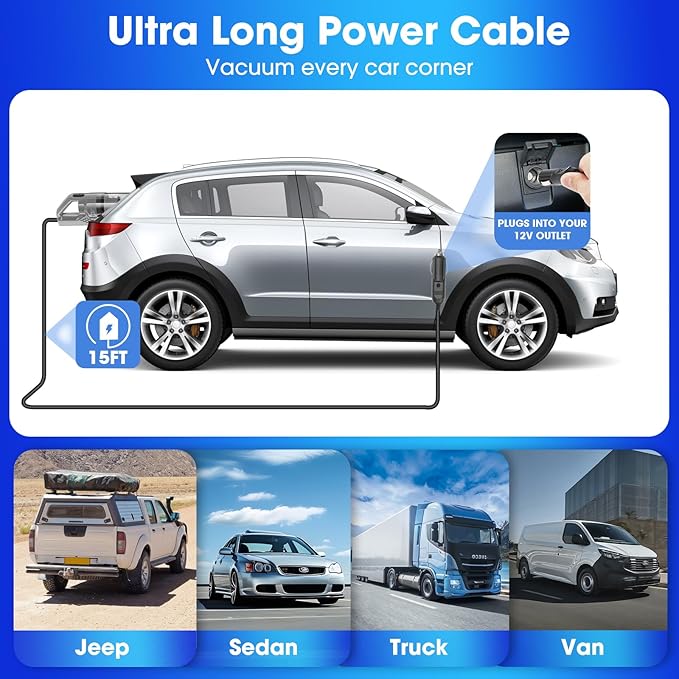 Viewsun Car Cleaning Kit, 17PCS Car Interior Detailing Kit with Gray High Power Handheld Vacuum, Detailing Brush Set, Windshi