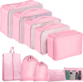Packing Cubes for Travel - 10 Set Luggage Organizer Bags for Family, Mesh Breathable Travel Packing Cubes for Suitcases Durab