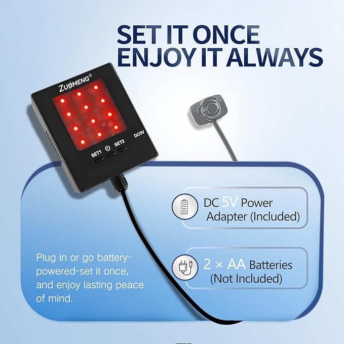Adjustable Garage Parking Sensor with Tri-Color LED Distance Indicator, Ultrasonic Detection & Auto/Manual Modes for Safe Ind