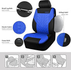 CAR PASS Car Seat Covers Full Sets, Front & Split Rear Bench for Car, 3D Tyre Embossed Automotive Interior Covers, Airbag Com