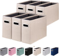 6 Packs Letter Size File Organizer, File Folders Organizer, Fabric Storage Box, Collapsible Paper Organizer with Metal Handle