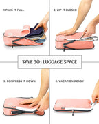 TRIPPED XL Compression Packing Cubes — 7-Piece Set for Checked Luggage | Extra-Large (15.7"×11"×4") + Large + Small + Tube + 