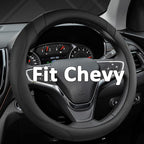 West Llama Customized Auto Car Steering Wheel Cover for Chevy 14.5-15 inches, Steering Wheel Cover for Chevrolet (Black - Sta