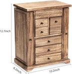 Jewelry Box for Women, Rustic Wooden Jewelry Boxes & Organizers with Mirror & Drawers,6 Layer Jewelry Organizer Box for Rings
