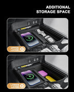 2026 Camry Center Console Organizer - One-piece Molding Center Console Storage Tray & Wireless Charging Area Pad For 2025-2026 Toyota Camry(LE/SE/XLE/XSE) Accessories - Durable ABS & TPE Material