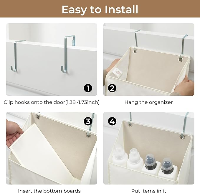 GRANNY SAYS Over The Door Organizer, 6-Shelf Detachable Behind the Door Storage with 8 Pockets, Waterproof Anti Tilt 40lb Lar