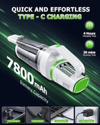 AHNR Handheld Vacuum Cordless, 16000PA Powerful Suction Hand Held Vacuum Dust Busters Cordless Rechargeable with LED Light & 