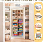 Ofiray-home 6 Tier Hanging Closet Organizer, 16 Compartments Sweater Organizer for Closet with 3 Sturdy Hooks, Closet Organiz