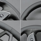 MEWANT DIY Stitching Real Leather Steering Wheel Cover Wrap for Tesla Model 3 Highland 2023-2025/Model Y 2025 Highland for Tesla Model 3/Model Y Accessories(3D Style)