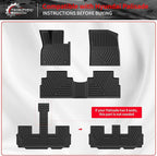 Floor Mats Compatible with 2020-2025 Hyundai Palisade Trunk Mat Cargo Liner TPE Back Seat Cover Protector 2024 Palisade 7 & 8 Seats Accessories (Trunk Mat with Backrest Mats+Floor Mats)