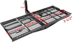 500 Lbs Heavy Duty Hitch Mount Cargo Carrier 60" x 24" x 14.4" Folding Cargo Rack Rear Luggage Basket Fits 2" Receiver for Car SUV Camping Traveling