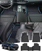 Sunsdrew Floor Mats for 2022-2025 2026 Genesis GV70 Accessories (Not for Electrified GV70), All Weather Car Mats Front Rear 2 Rows Floor Liners TPE Rubber Raised Edge